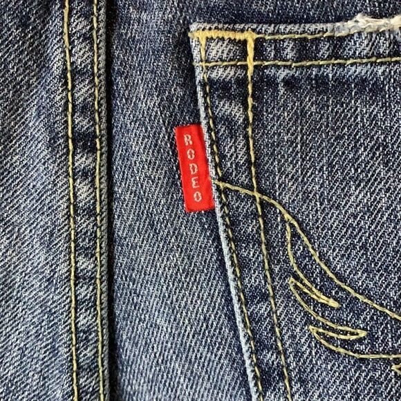 RODEO Crowns denim jeans unique style light wash in front and dark in back - Picture 5 of 13
